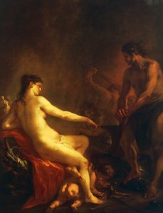 Venus und Amor in der Schmiede des Vulkan