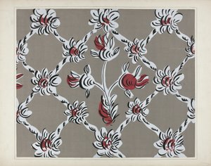 Handgemaltes Wanddetail, ca. 1938 von Martin Partyka
