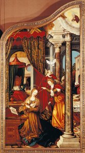 Die Verkündigung, vom linken Flügel des Altars von Wettenhausen