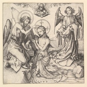 Taufe Christi, ca. 1470-1474 von Martin Schongauer