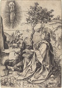 Heiliger Johannes auf Patmos von Martin Schongauer