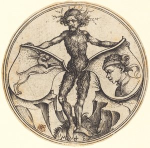 Schilde mit Hase und Mohrenkopf, gehalten von Wildem Mann
