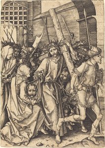 Das Tragen des Kreuzes mit der heiligen Veronika von Martin Schongauer