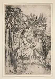 Die Flucht nach Ägypten, aus der Serie Das Leben der Jungfrau von Martin Schongauer