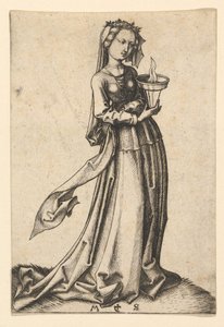 Die vierte kluge Jungfrau, aus der Serie Die klugen und törichten Jungfrauen, ca. 1435-1491