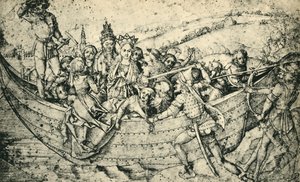 Das Martyrium der heiligen Ursula und ihrer Gefährtinnen, ca. 1450, 1943 von Martin Schongauer