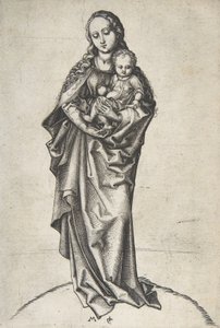 Jungfrau und Kind mit einem Apfel, ca. 1475 von Martin Schongauer