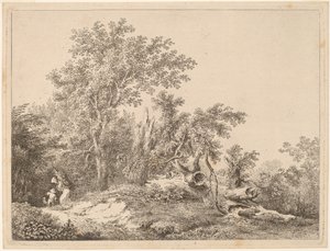 Landschaft mit gebrochenem Baum von Martin von Molitor