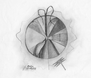 Studie Graphit Rasierapparat Baum (Hommage an Joseph Beuys) von Martina Konitzky