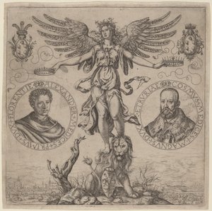 Alexander de Medici und Cosmo de Medici von Martino Rota
