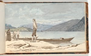 Eine Überfahrtsstelle. Figuren bei Booten von Martinus Rørbye