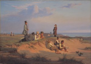 Männer von Skagen an einem Sommerabend bei gutem Wetter von Martinus Rørbye