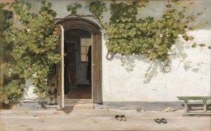 Der Eingang zum Alten Pfarrhaus in Hellested von Martinus Rørbye