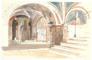 Das Innere der Kapelle im Kloster S. Benedetto in Subiaco von Martinus Rørbye