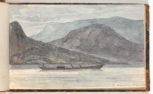 Fjordlandschaft mit Ruderboot