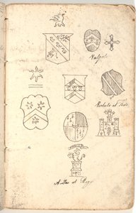 Verschiedene Wappen und Devise