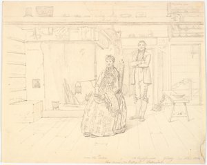 Norwegisches Bauernhaus mit "Anne Oles Datter und Ole Christofersøn Gulsvig"
