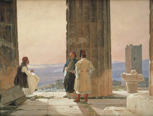 Der Blick vom Tempel der Athena auf der Akropolis von Martinus Rørbye