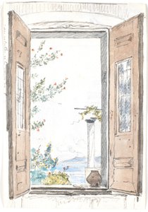 Aussicht durch ein Fenster auf Procida
