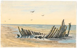 Schiffswrack am Strand Nordstranden, gesunken am 9. Mai 1832 von Martinus Rørbye