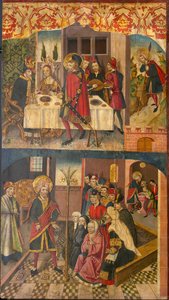 Der heilige Christophorus nimmt Abschied vom König, der Satan fürchtete, der heilige Christophorus und seine Bekehrten von Martín de Soria