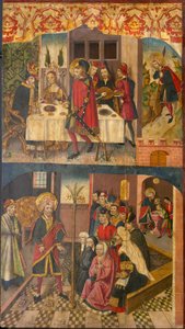 Der heilige Christophorus verabschiedet sich vom König, der Satan fürchtete; Der heilige Christophorus und seine Bekehrten von Martín de Soria
