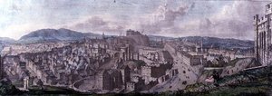Blick vom Calton Hill bei Nelsons Monument nach Westen, graviert von William Westall (1781-1850) und gedruckt von Charles Joseph Hullmandel (1789-1850) 1828 von Mary (after) Stuart