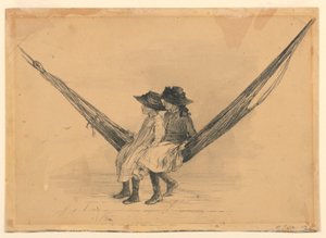 Mary und Eleanor Hague in einer Hängematte von Mary A. Hallock Foote