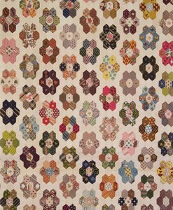 Detail einer Patchwork-Bettdecke von Mary Butler