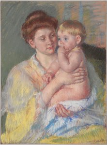 Baby John mit Zeigefinger im Mund von Mary Cassatt