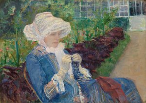 Lydia häkelt im Garten von Marly, 1880