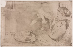 Lydia und ihre Mutter beim Tee, ca. 1880