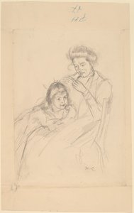 Margot lehnt an Reines Knie von Mary Cassatt