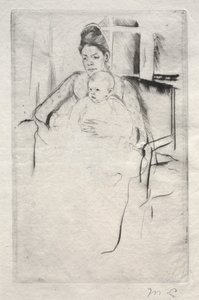 Mrs. Gardner Cassatt und ihr Baby sitzen nahe einem Fenster, ca. 1887 von Mary Cassatt