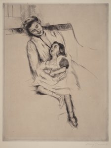 Reine und Margot auf einem Sofa sitzend (Nr. 2) von Mary Cassatt