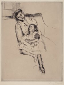 Reine und Margot sitzen auf einem Sofa Nr. 2, ca. 1902 von Mary Cassatt
