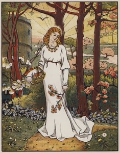 Schöne Emily aus Chaucers Die Geschichte des Ritters (Farblithografie) von Mary Eliza Haweis