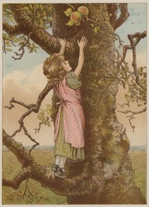 Mädchen klettert nach den letzten Äpfeln von Mary Ellen Edwards