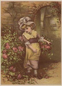 Mädchen pflückt Rosen von Mary Ellen Edwards