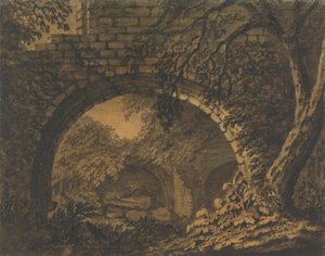 Ein Bogen im Gewölbe einer überwucherten Ruine
