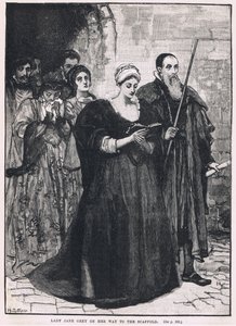 Lady Jane Grey auf dem Weg zum Schafott 1554 von Mary L. Gow