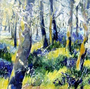Blaue Glockenblumen und Gelb