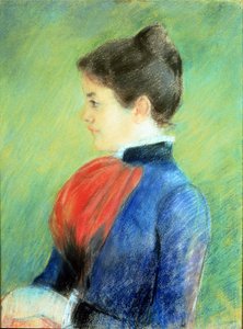 Profil einer Frau mit Jabot von Mary Stevenson Cassatt