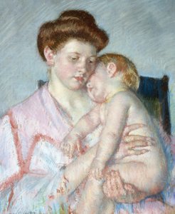 Schläfriges Baby, um 1910 von Mary Stevenson Cassatt