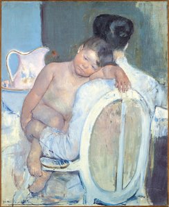 Frau sitzt mit einem Kind auf dem Arm, ca. 1890 von Mary Cassatt