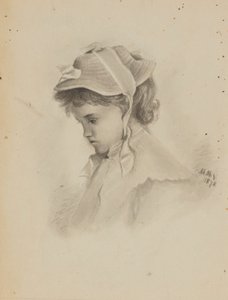 Ohne Titel (Kopf eines Kindes, das nach unten schaut) von Mary Vaux Walcott