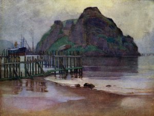 Ebbe bei Tagesanbruch, Dumbarton Rock von Mary Young Hunter