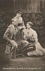 Charles Dickens liest seinen Töchtern vor, 1865 von Mason and Co.