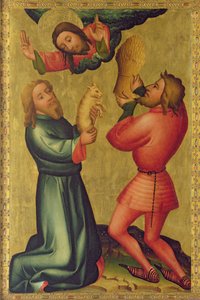 Die Opfergaben von Kain und Abel vom Hochaltar von St. Peter in Hamburg, Der Grabower Altar, 1383 von Master Bertram of Minden