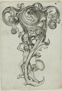 Distelornament mit Wildem Mann von Master E.S.